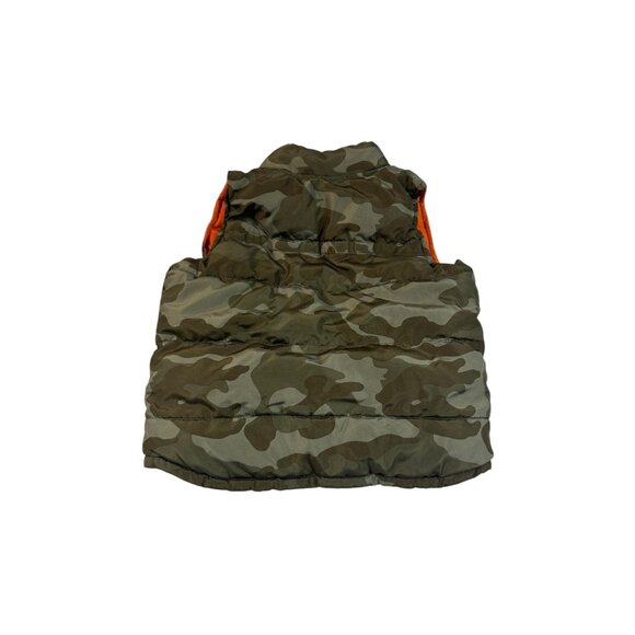 Old Navy Reversible Camouflage & Orange Puffer Vest 18-24 Months - Picture 7 of 9